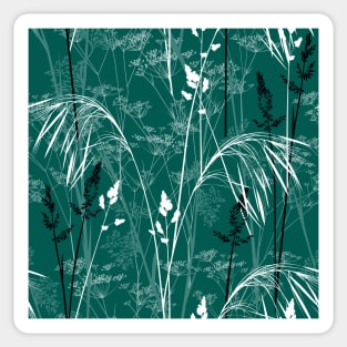 Wild grasses - dark green Sticker